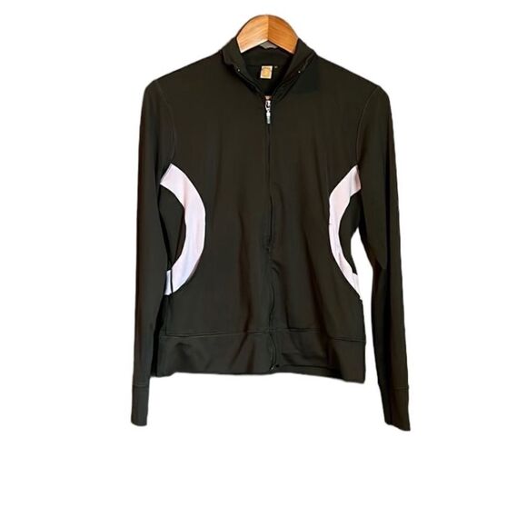 Lucy brown & light pink zip up sweater. Size medium - Picture 1 of 11